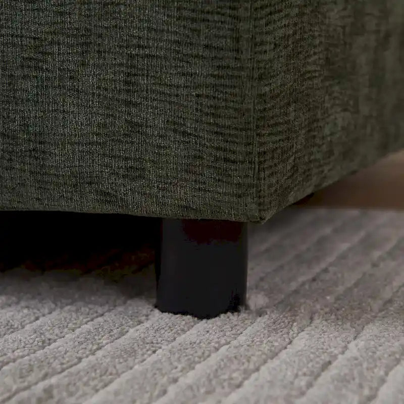 Canapé d'angle modulaire sans accoudoirs, revêtement chenille, combinaison libre