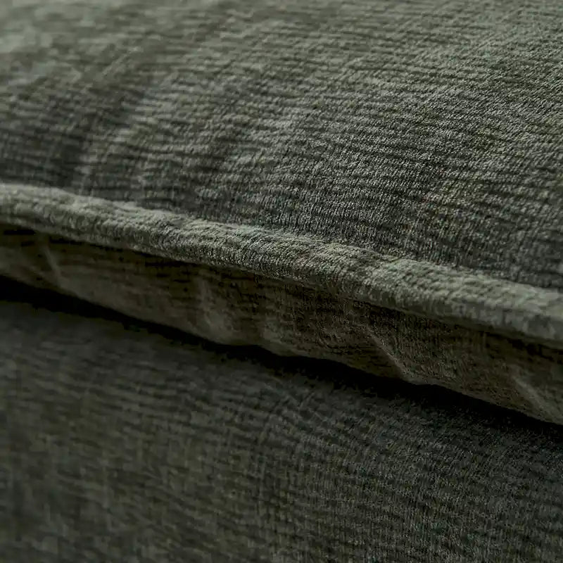 Canapé d'angle modulaire sans accoudoirs, revêtement chenille, combinaison libre