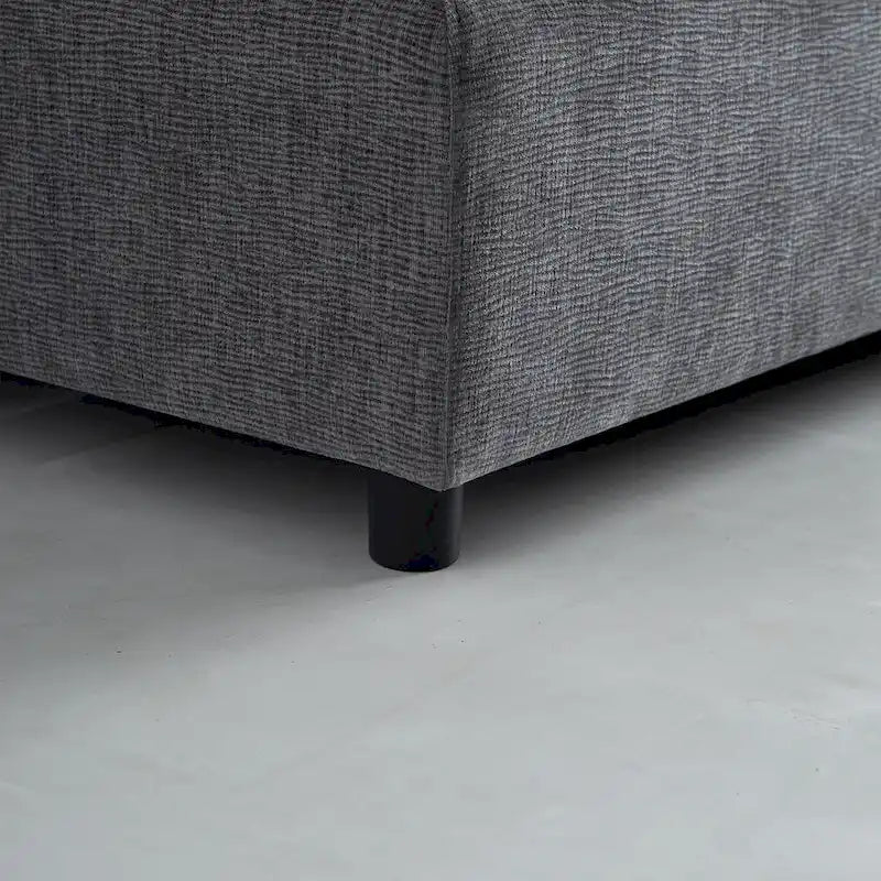 Canapé d'angle modulaire sans accoudoirs, revêtement chenille, combinaison libre