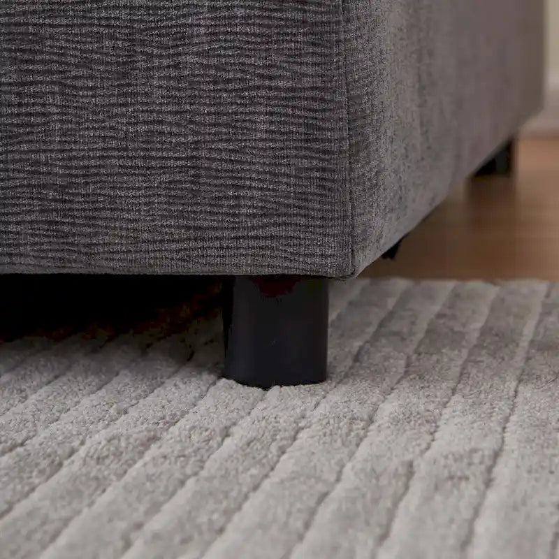 Canapé d'angle modulaire sans accoudoirs, revêtement chenille, combinaison libre