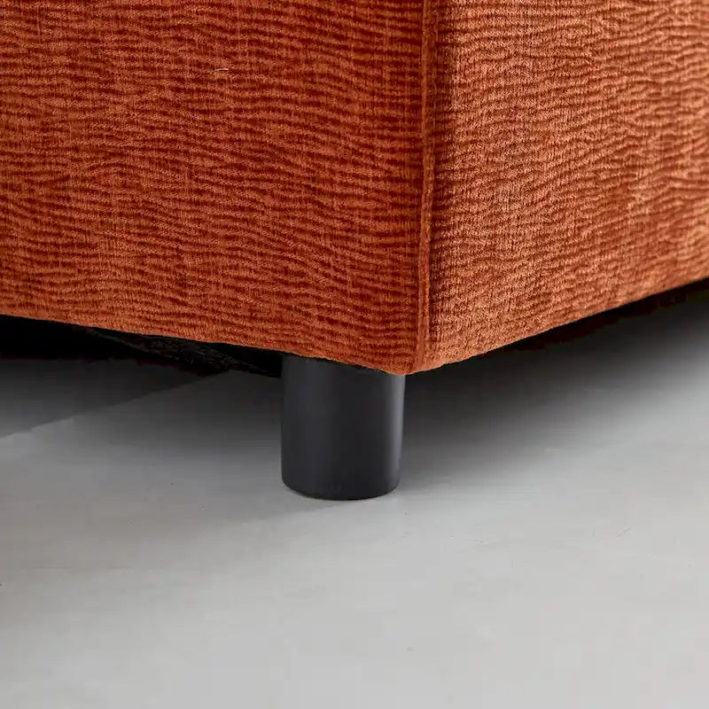 Canapé d'angle modulaire sans accoudoirs, revêtement chenille, combinaison libre