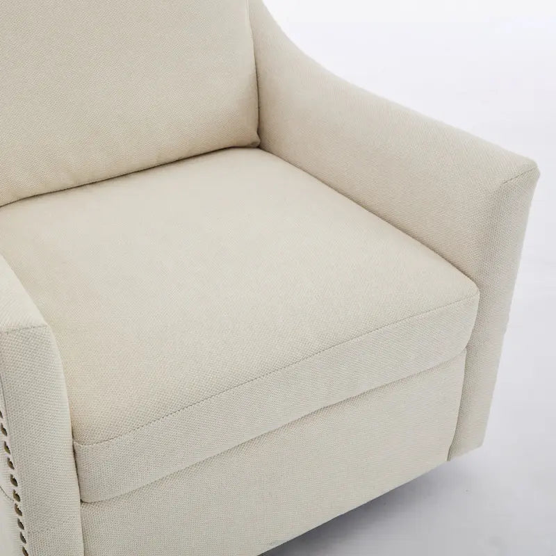 Fauteuil d'appoint moderne blanc crème 30,3 cm avec port USB