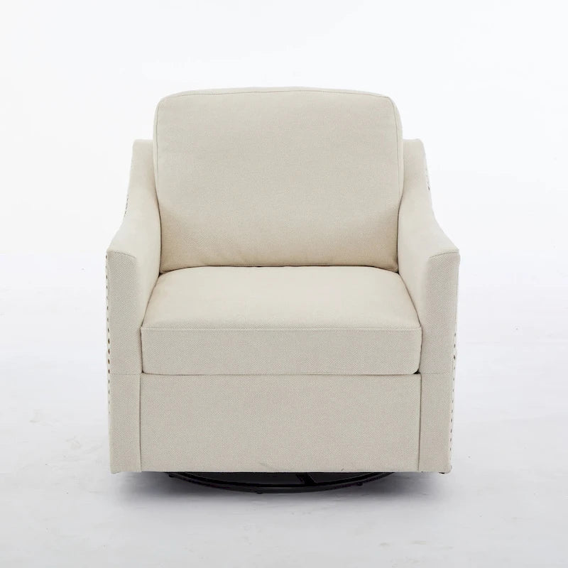Fauteuil d'appoint moderne blanc crème 30,3 cm avec port USB