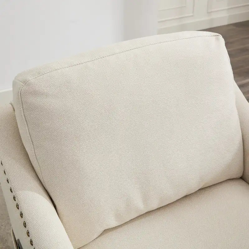 Fauteuil d'appoint moderne blanc crème 30,3 cm avec port USB