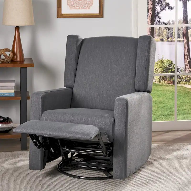 Fauteuil inclinable pivotant et réglable avec revêtement moelleux