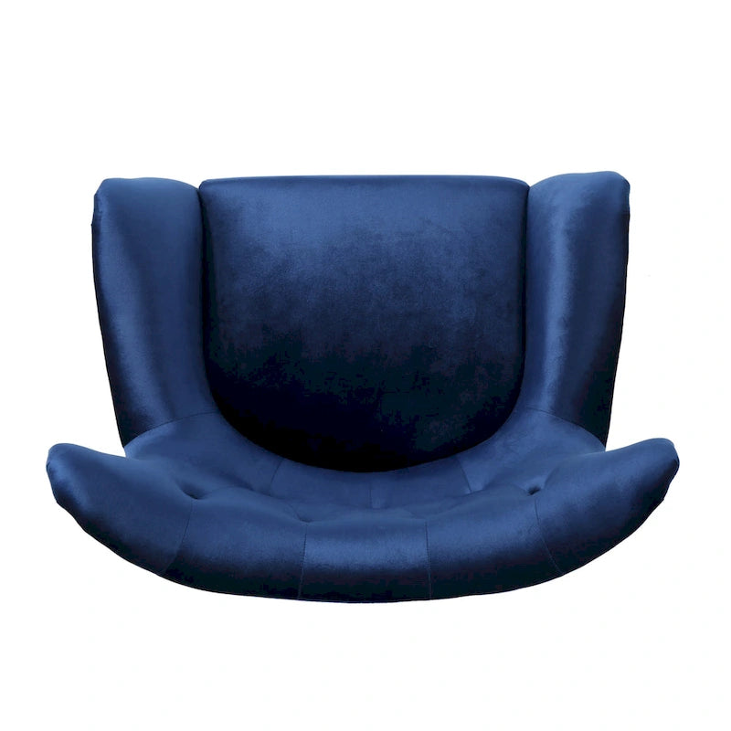 Fauteuil à oreilles en velours bleu marine 34,25