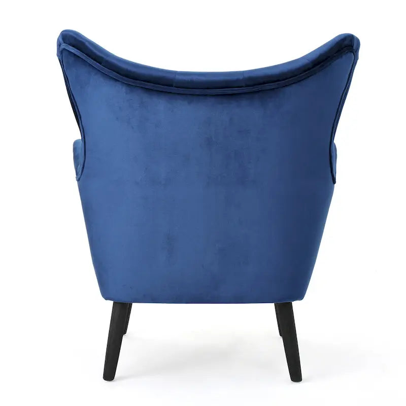 Fauteuil à oreilles en velours bleu marine 34,25