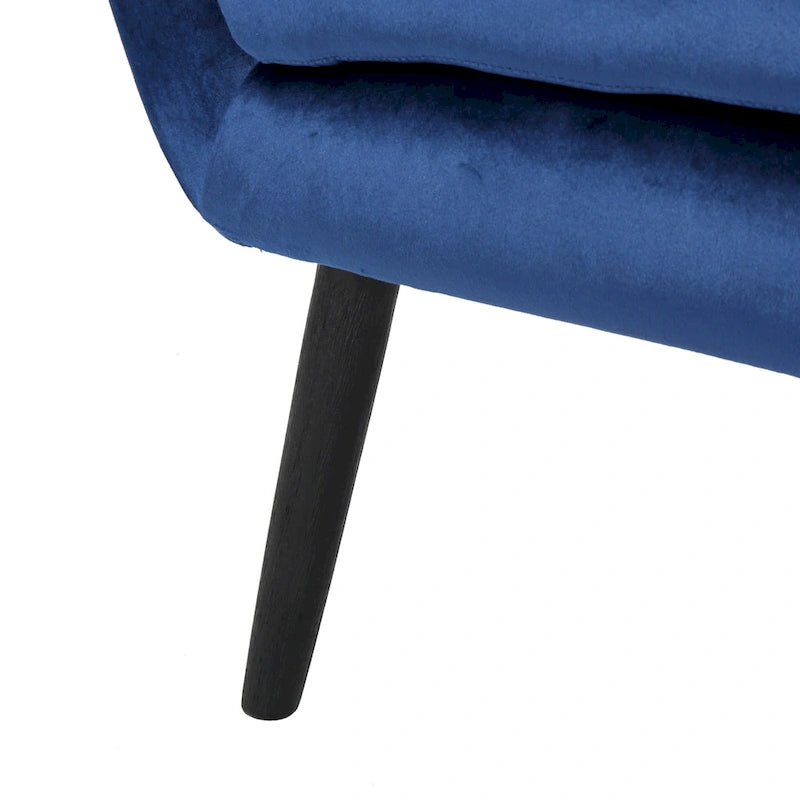 Fauteuil à oreilles en velours bleu marine 34,25