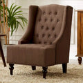 Fauteuil à oreilles avec structure en bois massif, fauteuil moderne du milieu du siècle, fauteuil d'appoint avec dossier extra-épais