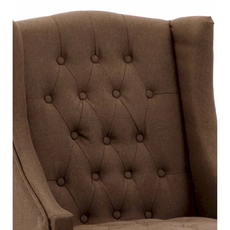 Fauteuil à oreilles avec structure en bois massif, fauteuil moderne du milieu du siècle, fauteuil d'appoint avec dossier extra-épais