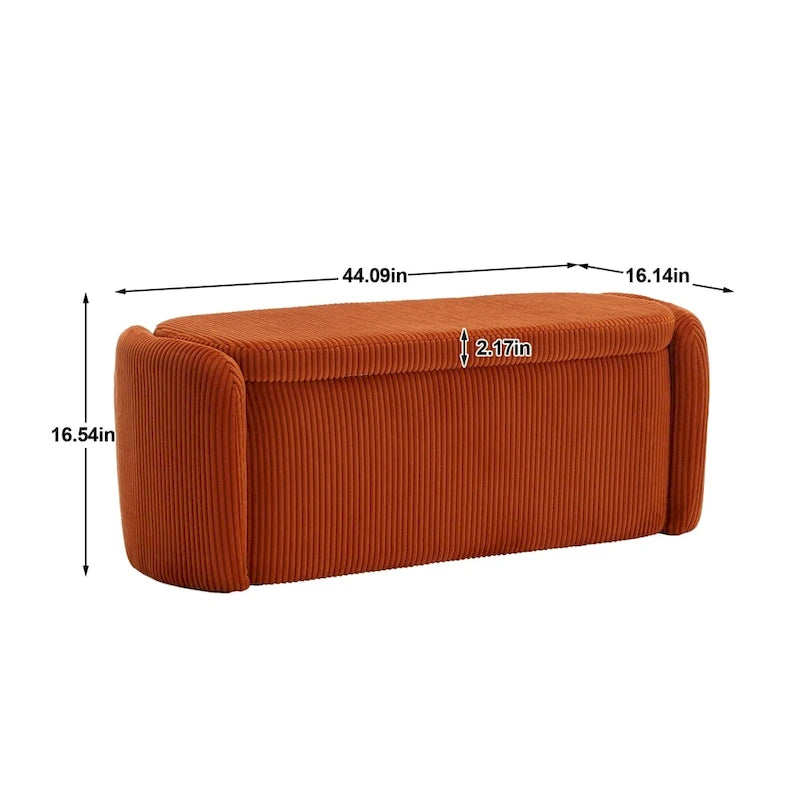 Pouf de rangement, banc d'extrémité de chambre, pouf de rangement rembourré en tissu
