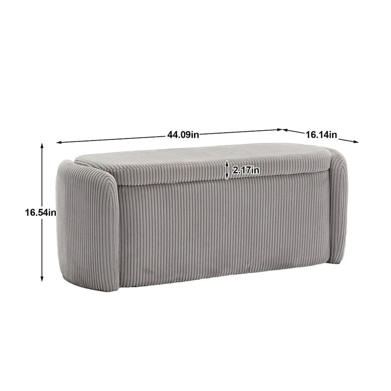 Pouf de rangement, banc d'extrémité de chambre, pouf de rangement rembourré en tissu