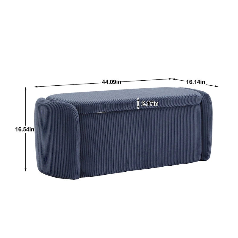 Pouf de rangement, banc d'extrémité de chambre, pouf de rangement rembourré en tissu