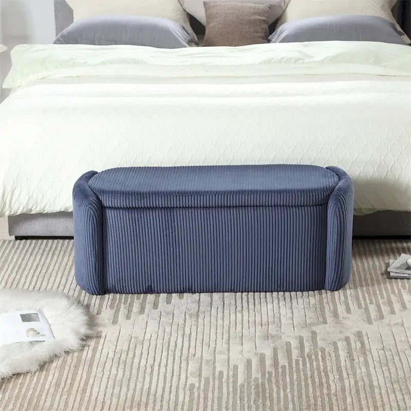 Pouf de rangement, banc d'extrémité de chambre, pouf de rangement rembourré en tissu