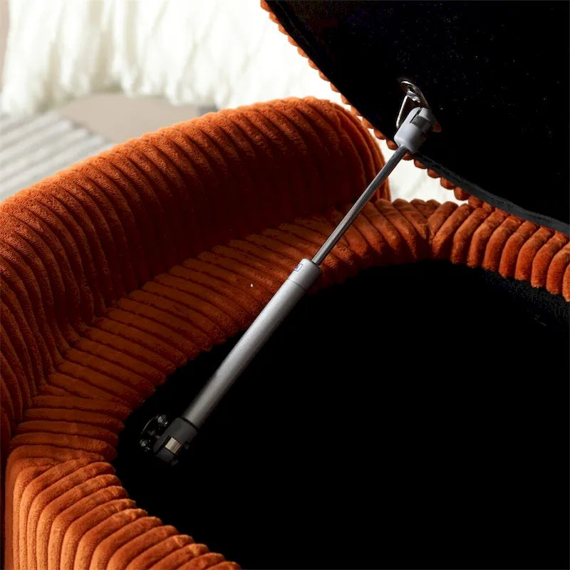 Pouf de rangement, banc d'extrémité de chambre, pouf de rangement rembourré en tissu
