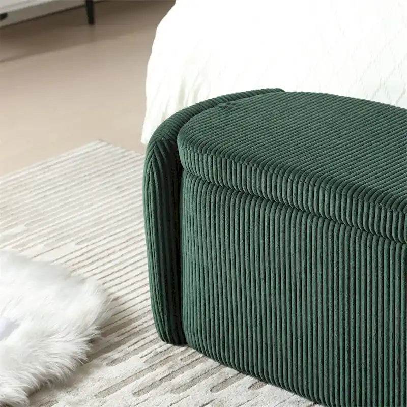 Pouf de rangement, banc d'extrémité de chambre, pouf de rangement rembourré en tissu