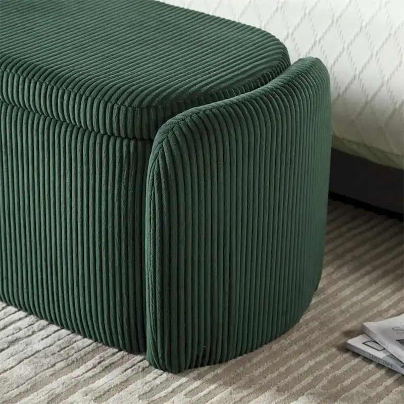 Pouf de rangement, banc d'extrémité de chambre, pouf de rangement rembourré en tissu