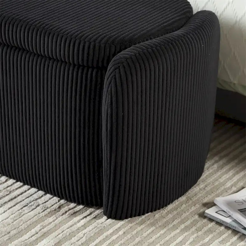 Pouf de rangement, banc d'extrémité de chambre, pouf de rangement rembourré en tissu