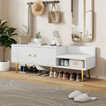 Banc de rangement à chaussures moderne avec rangement dissimulé et coussins rembourrés