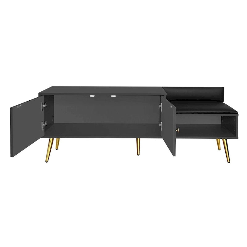 Banc de rangement à chaussures moderne avec rangement dissimulé et coussins rembourrés