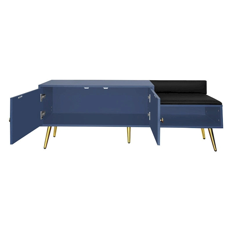 Banc de rangement à chaussures moderne avec rangement dissimulé et coussins rembourrés