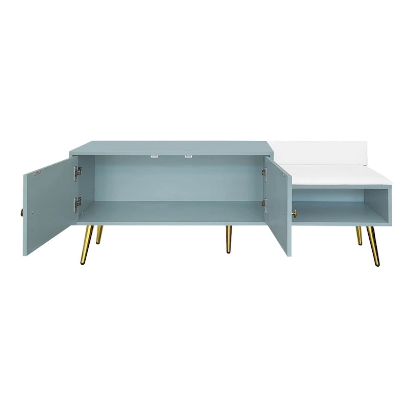 Banc de rangement à chaussures moderne avec rangement dissimulé et coussins rembourrés