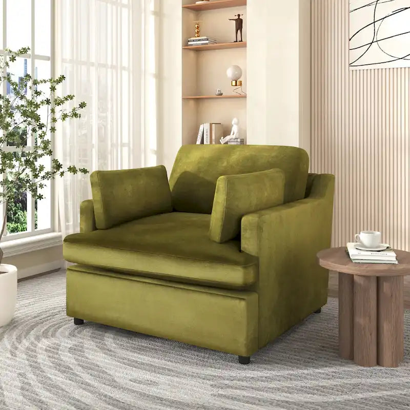 Fauteuil d'appoint surdimensionné Mirod - Coussins d'accoudoirs confortables, style neutre et polyvalent, design élégant, structure durable