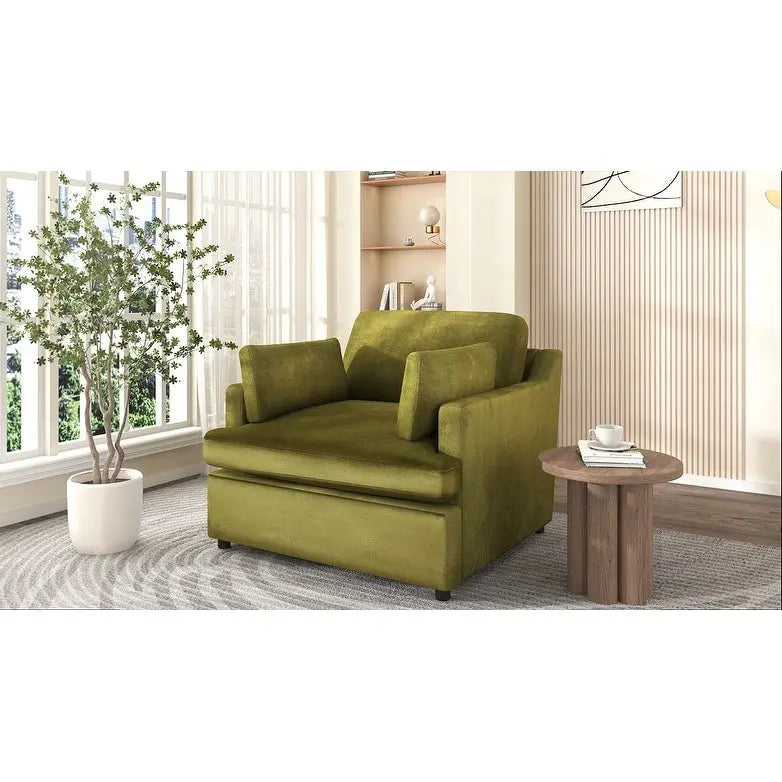 Fauteuil d'appoint surdimensionné Mirod - Coussins d'accoudoirs confortables, style neutre et polyvalent, design élégant, structure durable