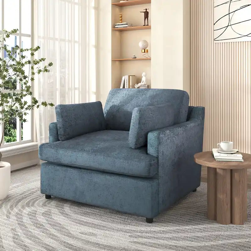 Fauteuil d'appoint surdimensionné Mirod - Coussins d'accoudoirs confortables, style neutre et polyvalent, design élégant, structure durable