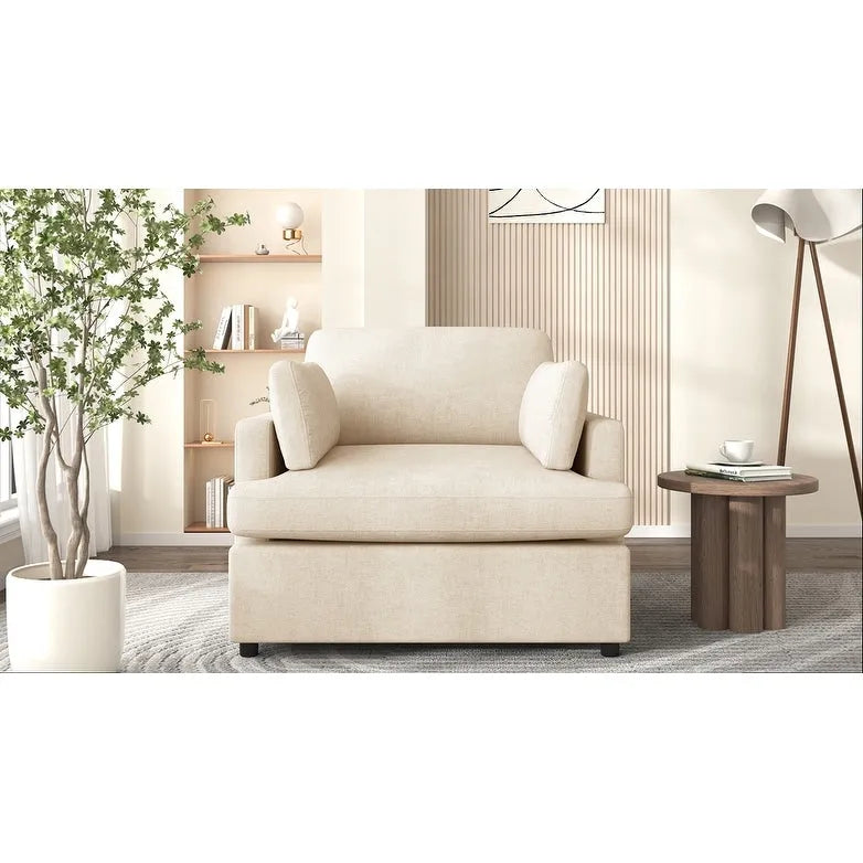 Fauteuil d'appoint surdimensionné Mirod - Coussins d'accoudoirs confortables, style neutre et polyvalent, design élégant, structure durable