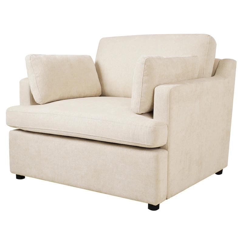 Fauteuil d'appoint surdimensionné Mirod - Coussins d'accoudoirs confortables, style neutre et polyvalent, design élégant, structure durable