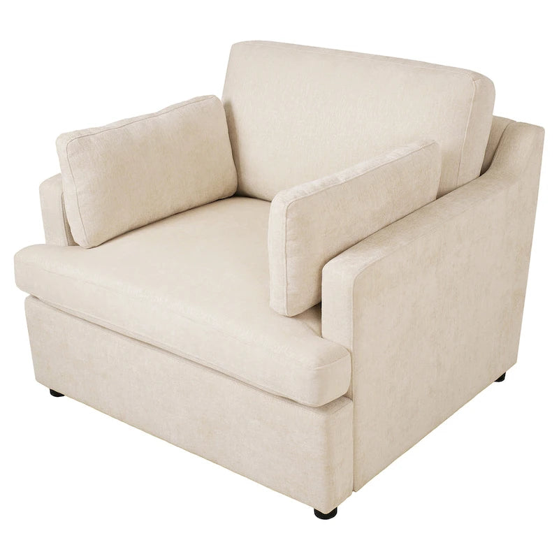 Fauteuil d'appoint surdimensionné Mirod - Coussins d'accoudoirs confortables, style neutre et polyvalent, design élégant, structure durable