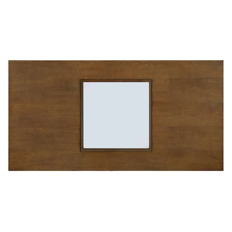 Table basse rectangulaire contemporaine en bois de 47 pouces avec plateau en verre trempé transparent, plateau noir et expresso clair