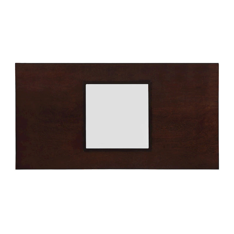 Table basse rectangulaire contemporaine en bois de 47 pouces avec plateau en verre trempé transparent, plateau noir et expresso clair