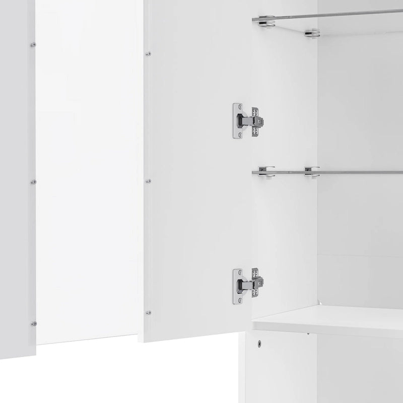 Meuble TV avec cheminée électrique non chauffante de 34,2 pouces, centre multimédia avec éclairage LED, étagères en verre trempé pour téléviseurs jusqu'à 75 pouces.