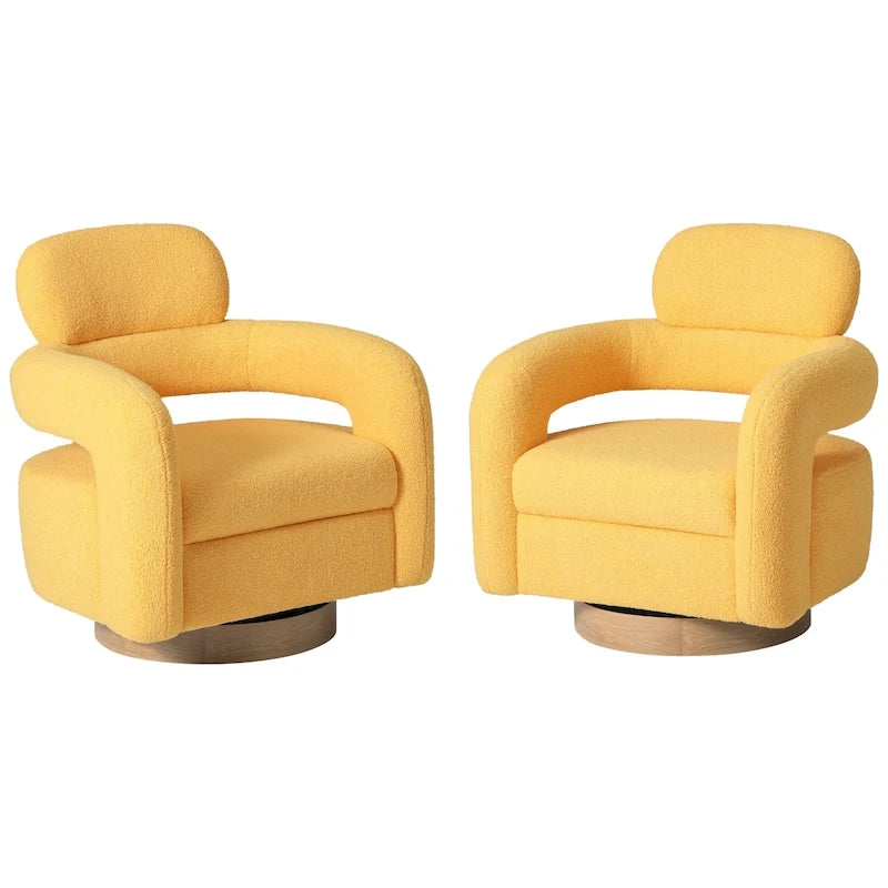 Chaise pivotante Bayville 29 en sherpa de 29 pouces de large (ensemble de 2)