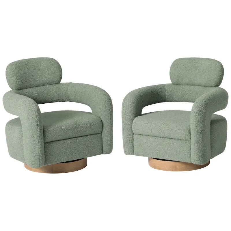 Chaise pivotante Bayville 29 en sherpa de 29 pouces de large (ensemble de 2)