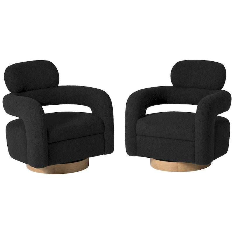 Chaise pivotante Bayville 29 en sherpa de 29 pouces de large (ensemble de 2)