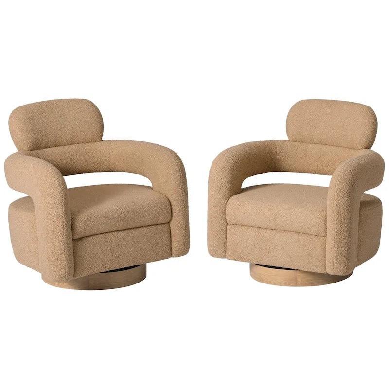 Chaise pivotante Bayville 29 en sherpa de 29 pouces de large (ensemble de 2)