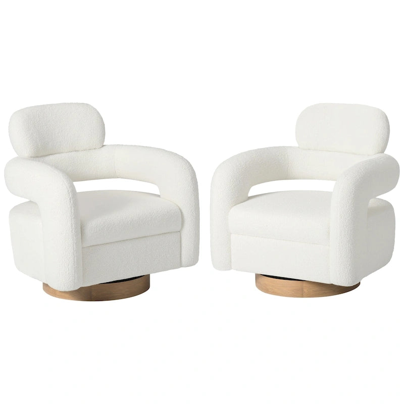 Chaise pivotante Bayville 29 en sherpa de 29 pouces de large (ensemble de 2)