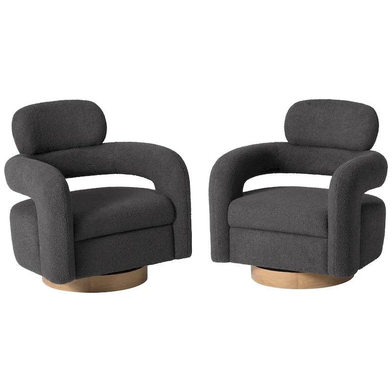Chaise pivotante Bayville 29 en sherpa de 29 pouces de large (ensemble de 2)