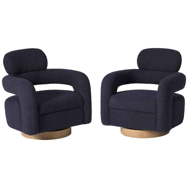 Chaise pivotante Bayville 29 en sherpa de 29 pouces de large (ensemble de 2)