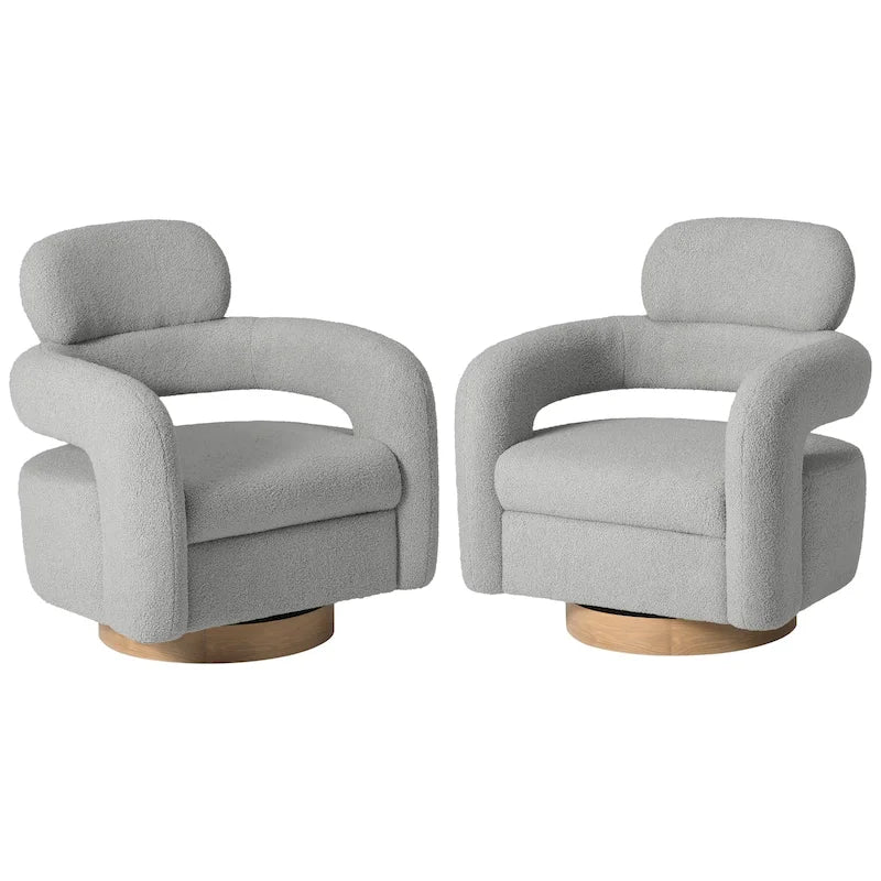 Chaise pivotante Bayville 29 en sherpa de 29 pouces de large (ensemble de 2)