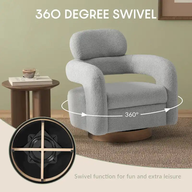 Chaise pivotante Bayville 29 en sherpa de 29 pouces de large (ensemble de 2)