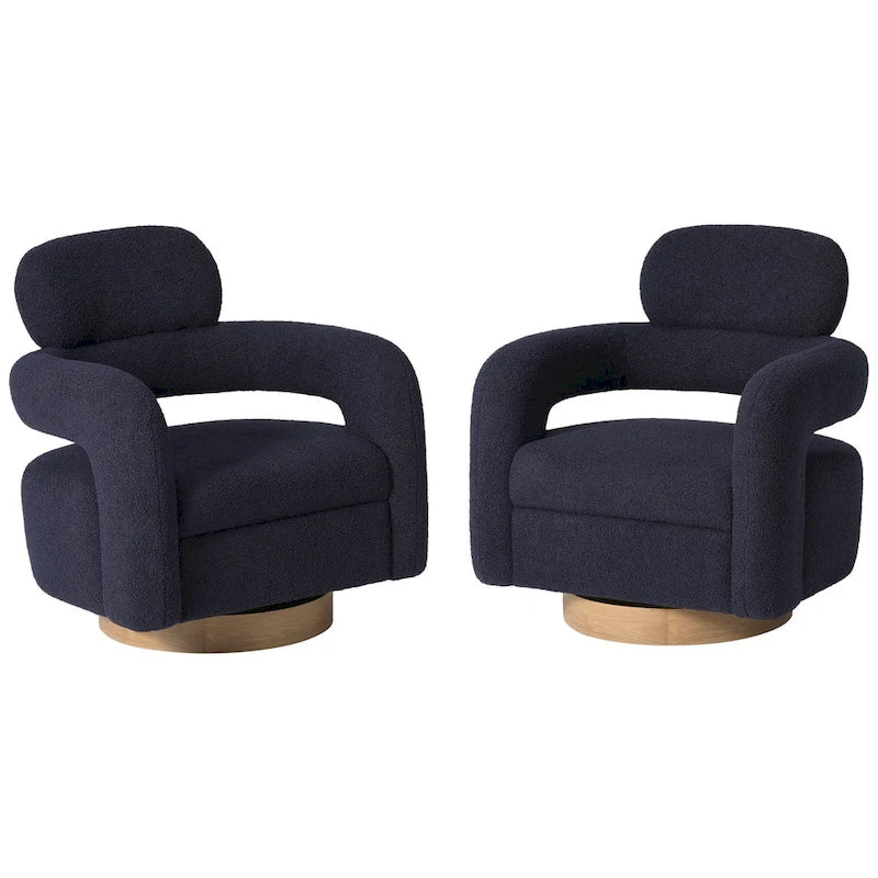 Chaise pivotante Bayville 29 en sherpa de 29 pouces de large (ensemble de 2)