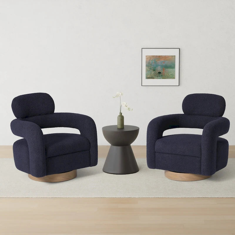 Chaise pivotante Bayville 29 en sherpa de 29 pouces de large (ensemble de 2)