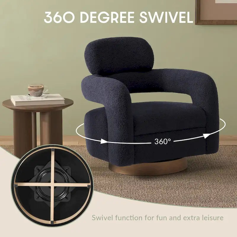 Chaise pivotante Bayville 29 en sherpa de 29 pouces de large (ensemble de 2)