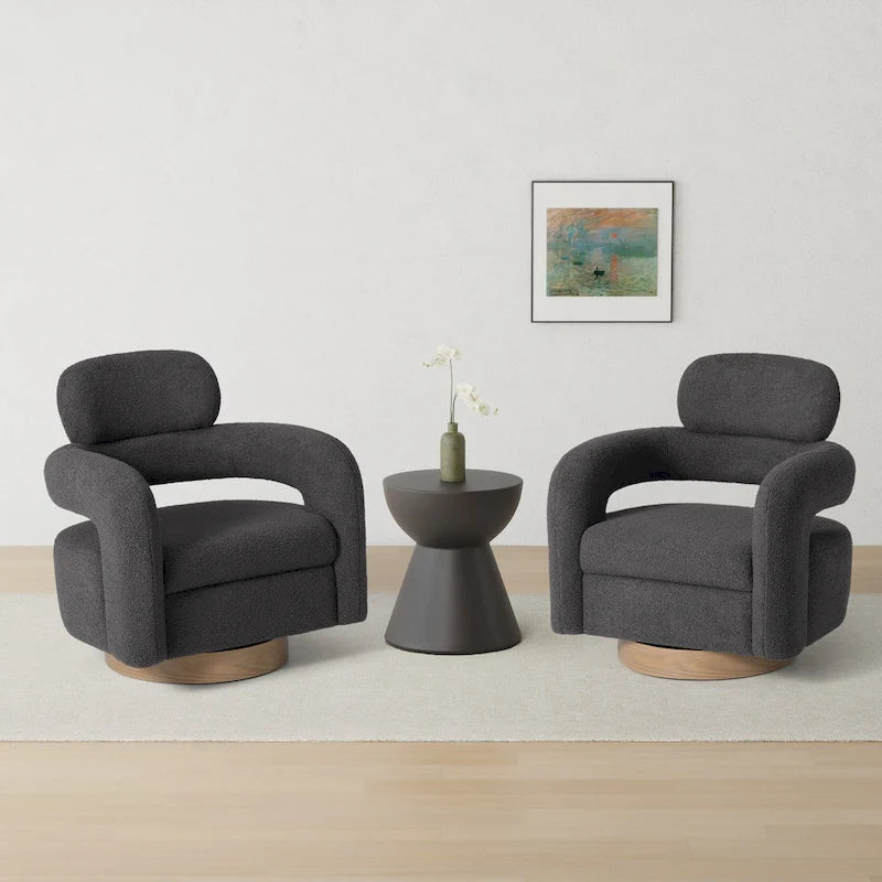 Chaise pivotante Bayville 29 en sherpa de 29 pouces de large (ensemble de 2)