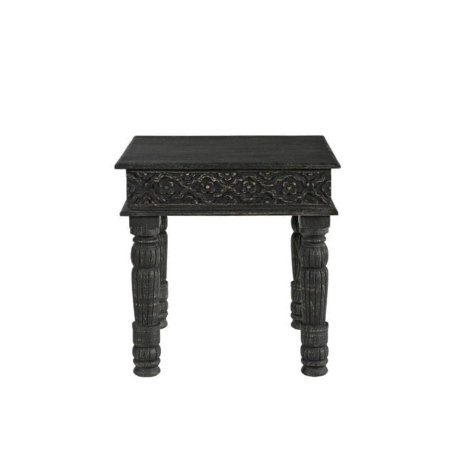 Table d'appoint HomeRoots 24 en bois massif noir vieilli - 24