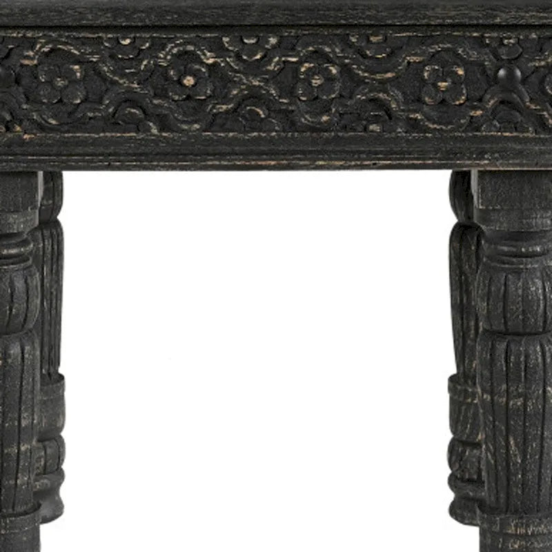 Table d'appoint HomeRoots 24 en bois massif noir vieilli - 24